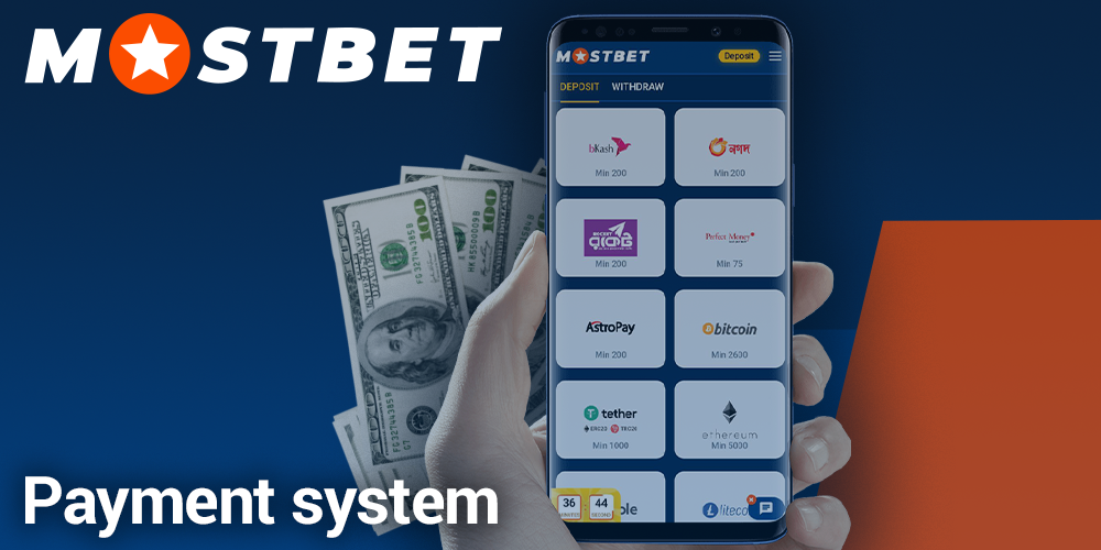 payment system of Mostbet application