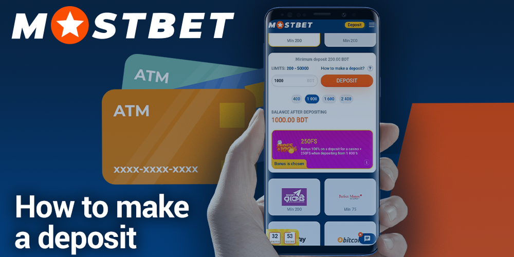 Step-by-step instructions on how to make a deposit at Mostbet app